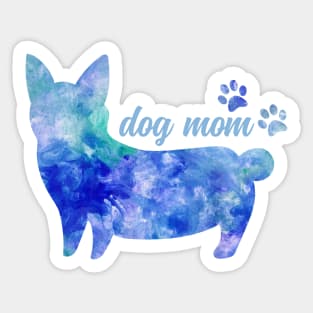 dog mom very cute corgis watercolor dog Sticker